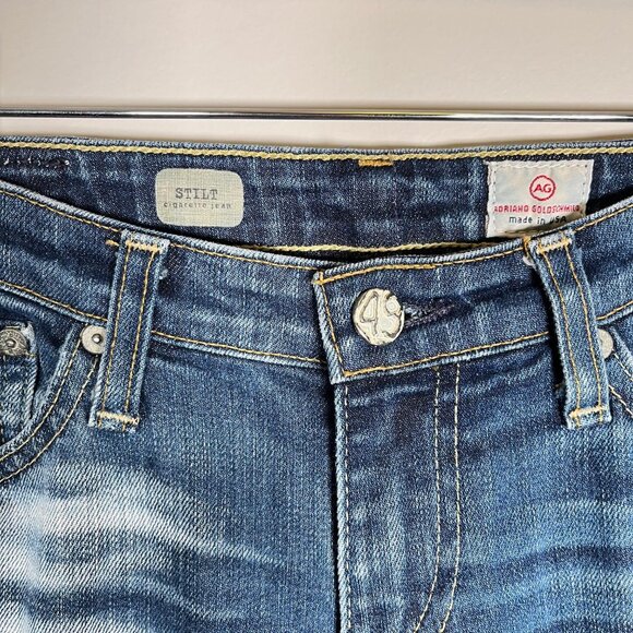 AG Adriano Goldschmied Cigarette Jeans Distressed Low Rise Straight Leg - Picture 4 of 9